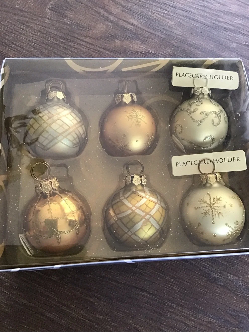 Department 56 mercury glass place card holders set of 6 Christmas